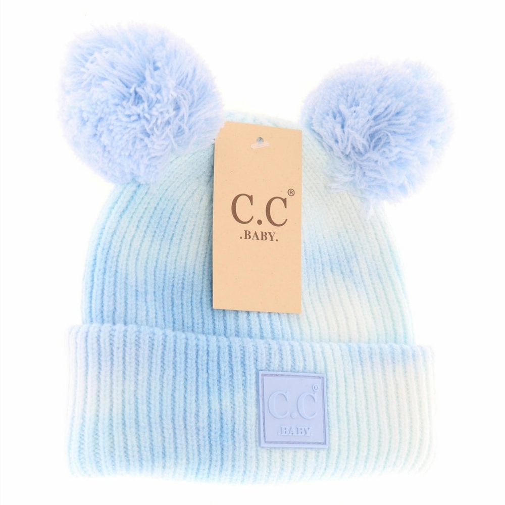 Baby CC Double PomPom Beanie tie-dye